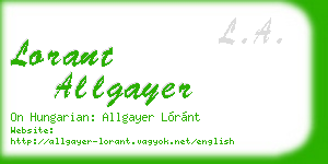 lorant allgayer business card